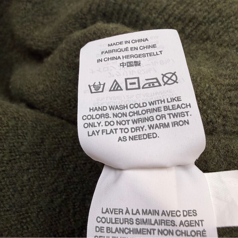 J.Crew Olive Green V-Back Sweater with Velvet Tie - Picture 10 of 11
